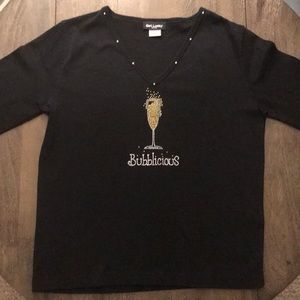 Festive Rhinestone 3/4 sleeve tee